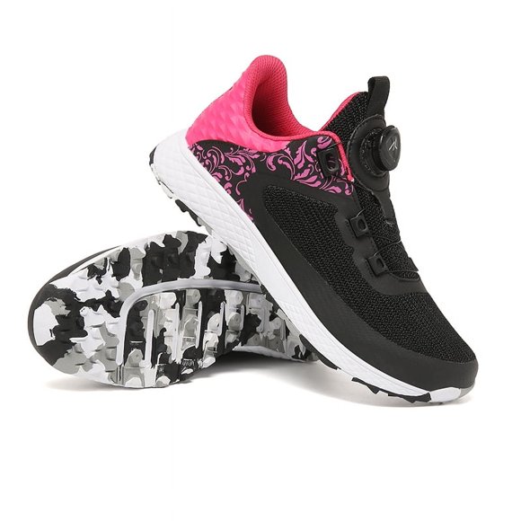 LiXingMing Golf Shoes Women 2025 Waterproof Breathable Golf Sneakers Outdoor Training Golf Sport Shoes Unisex Size 35-42# black 40