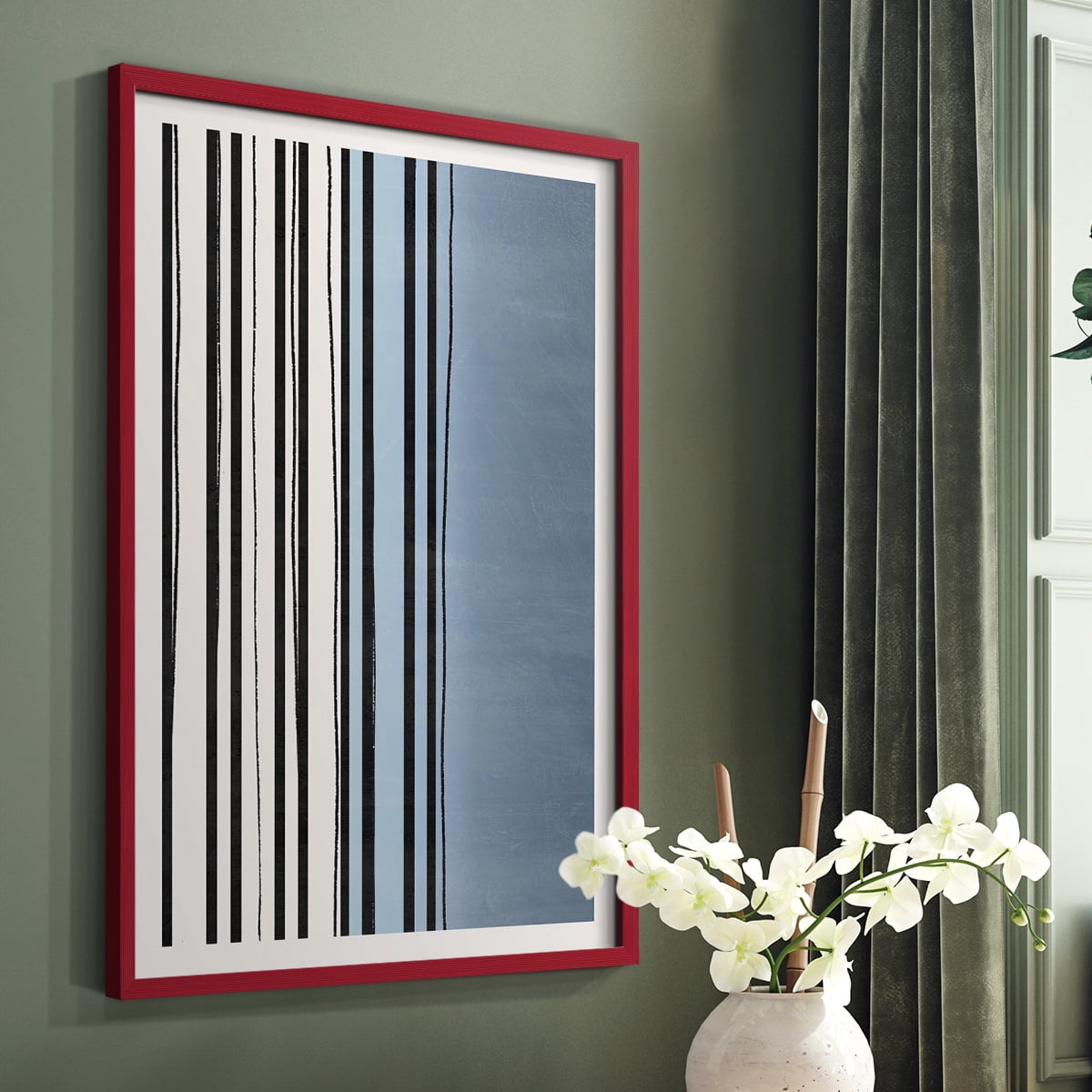 Abstracto Azul I in Paper Solid Wood 8 x 10 Framed Print
