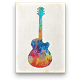 thumbnail image 3 of Cuadro Decorativo Guitarra Colorida Fondo Blanco Canvas Listo Para Colgar 28x41cm Jungle Art Impresion Tela Arte, 3 of 6