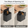 thumbnail image 4 of cubeta de basura colgante de cocina con tapa de acero inoxidable de 1.05 galones para clóset de cocina, puerta montada debajo de la puerta del fregadero, RV, baño, negro cepillado, 4 of 4