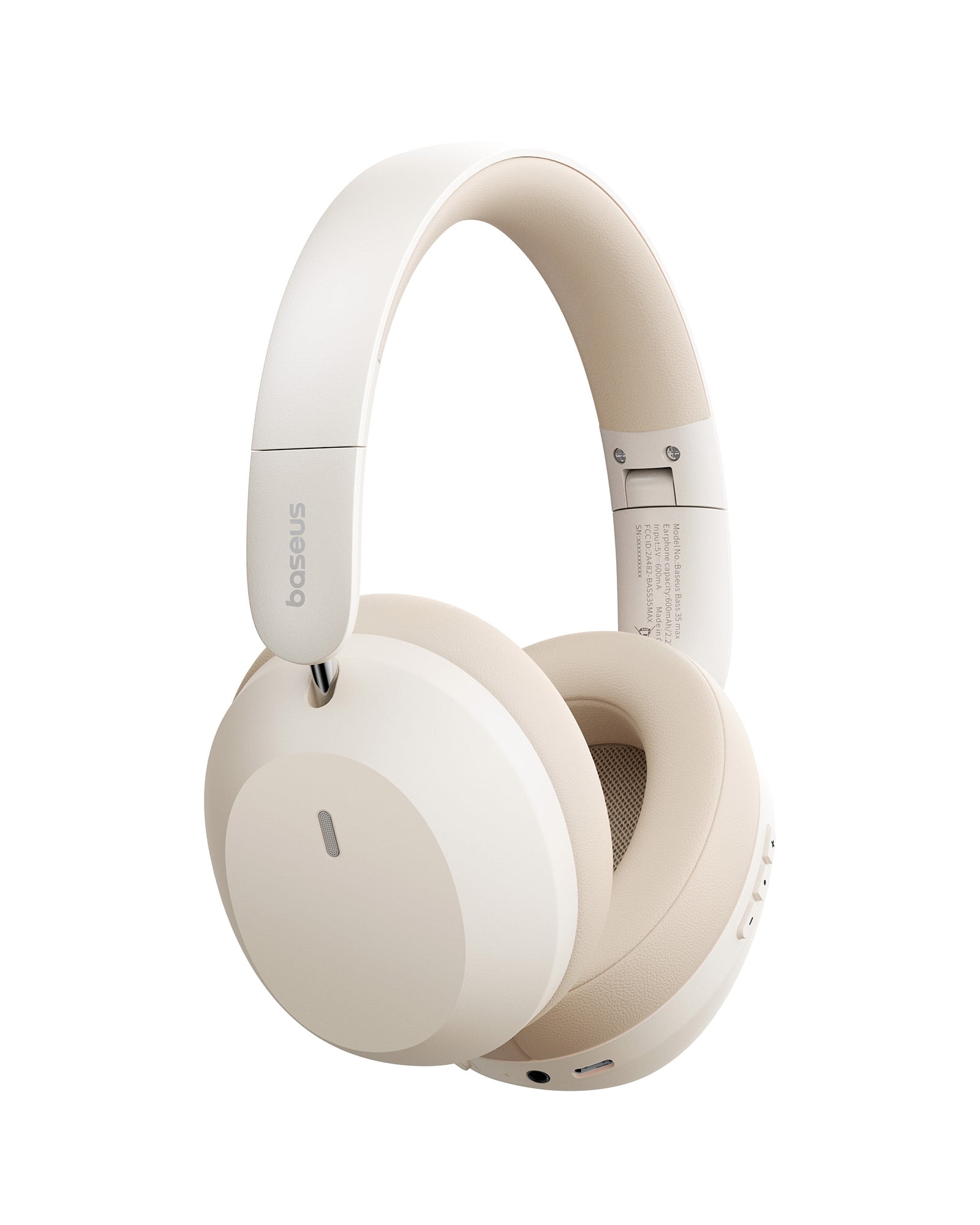 Baseus Over Ear Headphones Bluetooth 5.3 50H Playtime Foldable Wireless Headphone, White