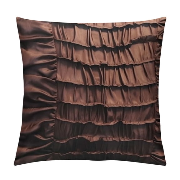 Cushion Covers, Chocolate Brown Pillow Cases, Pillow Covers Brown, Velvet Throw Pillow Covers, Textured Pintucks Solid Throw Pillows - Chocolate Brown Beauty