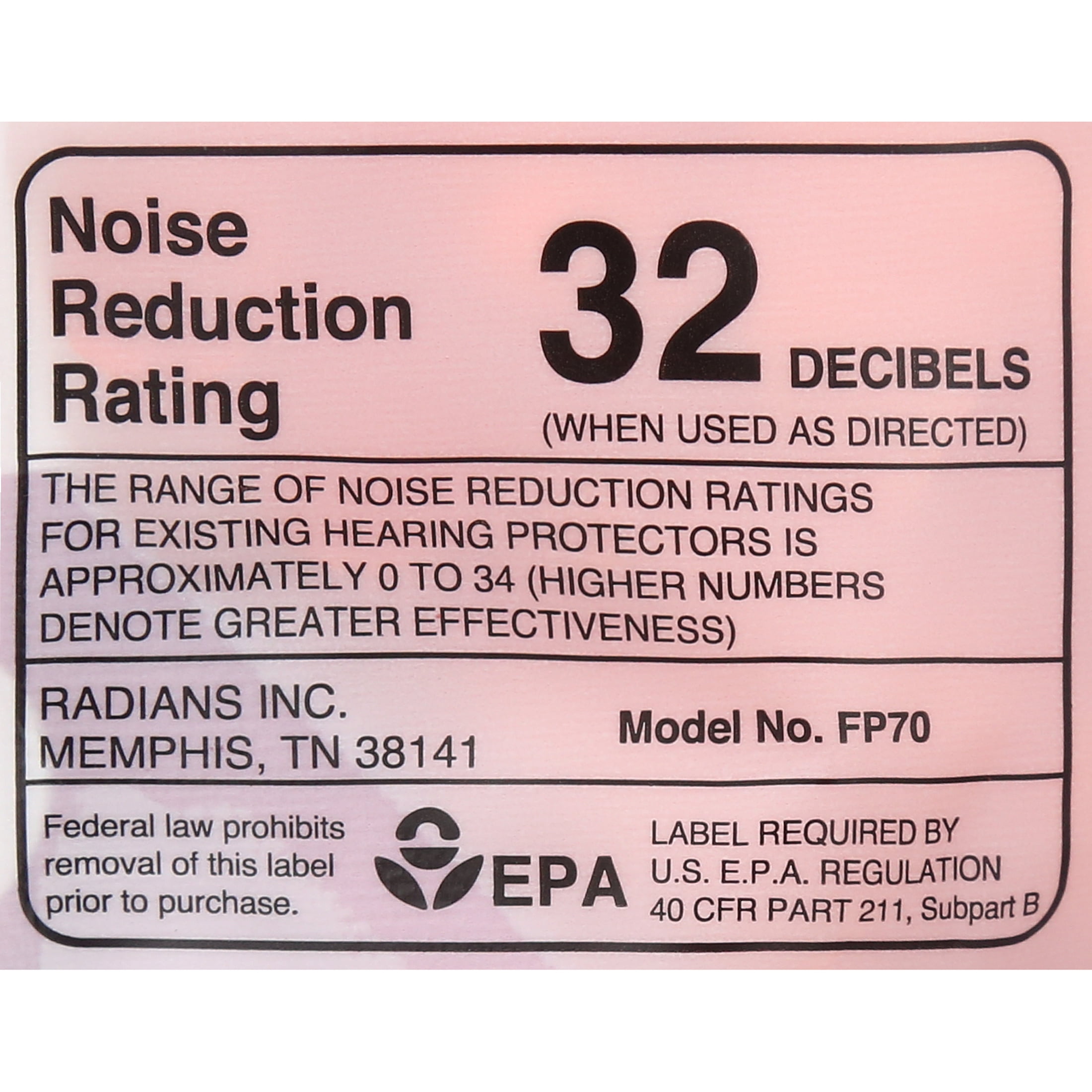 Radians Disposable Foam Earplugs Hearing Protection with Low Pressure Seal, Orange, 50 pair per pack