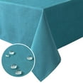 thumbnail image 1 of Linen Textured Table Cloths Rectangle 54 x 108 Inch Premium Solid Tablecloth Spill-Proof Waterproof Table Cover for Dining Buffet Feature Extra Soft and Thick Fabric Wrinkle Free, Teal, 1 of 7