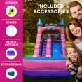 thumbnail image 3 of Pogo Bounce House Crossover Kids Inflatable Water Slide, Pink Unicorn With Blower, 12 ft, 3 of 8
