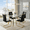 Table+4 Black Chairs(Gold), variant on StnTalk 51" Glass Dining Table Set for 4, Modern Rectangle Dining Table with 4 Light Gray PU Leather Chairs, Tempered Glass Table Top with Silver Metal Legs for Dining Room, Kitchen & Apartment