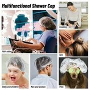 Disposable Shower Caps Large, 150Pcs MoHern Plastic Shower Cap for Women & Men Waterproof Bath, Hotels, Travel, Hair Dye, SPA, Home