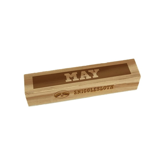 Month May Bold Rectangle Rubber Stamp Stamping Scrapbooking Crafting - Small 2.50in