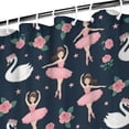 thumbnail image 3 of Dark Blue Ballerina Swan Pattern Shower Curtain 72"x72" ,Bathroom Decorative Shower Curtains Set with 12 Hooks,Modern Waterproof Washable Shower Curtain, 3 of 6