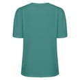thumbnail image 4 of Puff Sleeve V-Neck Blouse - Women's Casual Summer Top (Pink/Hot Pink/Purple, S-XXL) | Yubnlvae | Womens Tops Casual Short Sleeve V Neck Shirts Puff Sleeve Tshirts (Mint Green | M), 4 of 8