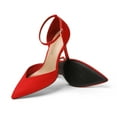 thumbnail image 3 of DREAM PAIRS Women’s High Heels Strappy Closed Toe Stiletto Ankle Strap Pointed Toe D'Orsay Heel Dress Wedding Party Pumps Shoes RED SDPU2215W size 5, 3 of 5