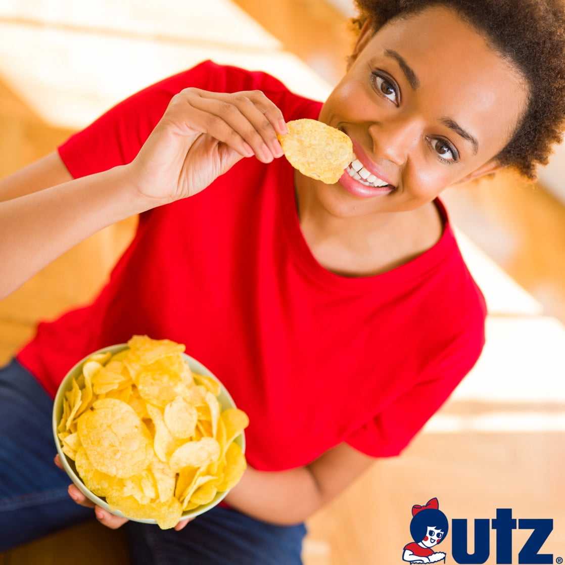 (3 pack) Utz Original Potato Chips, Gluten-Free, Party Size, 13 oz Bag