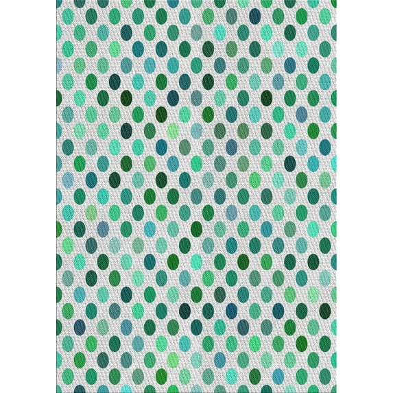 Ahgly Company Indoor Rectangle Patterned Green Novelty Area Rugs, 8' x 10'