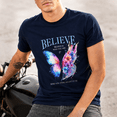 thumbnail image 3 of Jollimate Butterfly Graphic Shirt, Believe In Who You Are Quote Tee, Floral Inspiration Shirt, 3 of 6