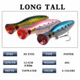thumbnail image 2 of Topwater Popper Fishing Lure, Hard Bait with Treble Hooks for Bass Striper and Saltwater Fishing, Green Black, 1.41 oz, 4.92 Inch, 2 of 5