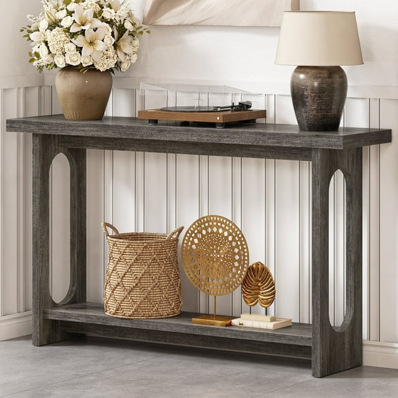 Tarnorci 54" Console Table,  Sofa Table with Storage Shelves, Narrow Table for Entryway,Living Room, Foyer