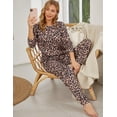 thumbnail image 4 of Ekouaer Womens Jogger Pajama Sets Long Sleeve Sleepwear Round Neck Nightwear Soft Pjs Lounge Sets with Pockets, 4 of 6