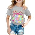 thumbnail image 1 of Rhuody Hauts pour Filles T-Shirt à Manches Courtes Col Rond T-Shirt à Imprimés de Dessins Animés Hauts Tee Rétro Tenue d'Été 12-13 Ans Gris, 1 of 4