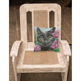 thumbnail image 2 of Black Cat in Flowers Fabric Decorative Pillow, 2 of 4