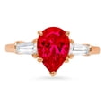 thumbnail image 7 of Three-Stone Engagement Ring for Women - 2.5ct Simulated Ruby in 14K Rose Gold Promise Ring, 7 of 7