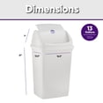 thumbnail image 2 of Superio Large Plastic Kitchen Trash Can 13 Gallon White  Swing Top Trash Can with Lid, 52 Qt Garbage Waste Bin for Kitchen, Garage, Indoor and Outdoor Trash Can, 2 of 9