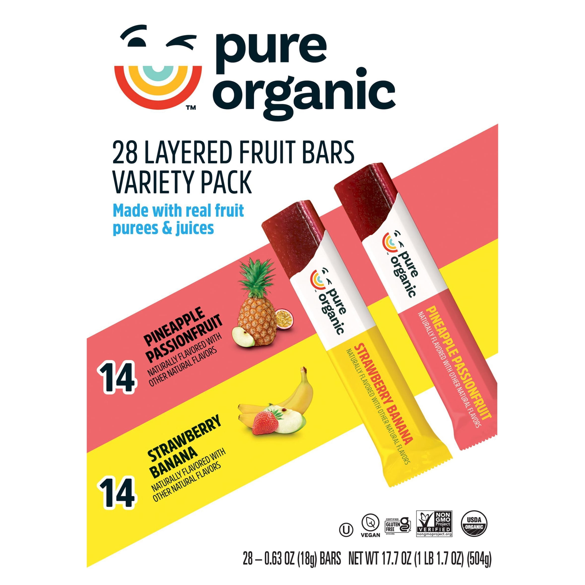 Pure Organic Layered Fruit Bars Variety Pack, 28 pk.