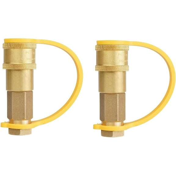 South Bend Components 1/4" RV Propane Shutoff Valve Female Quick Connect for Propane/Natural Gas/Air, 100% Solid Brass, 2-pack