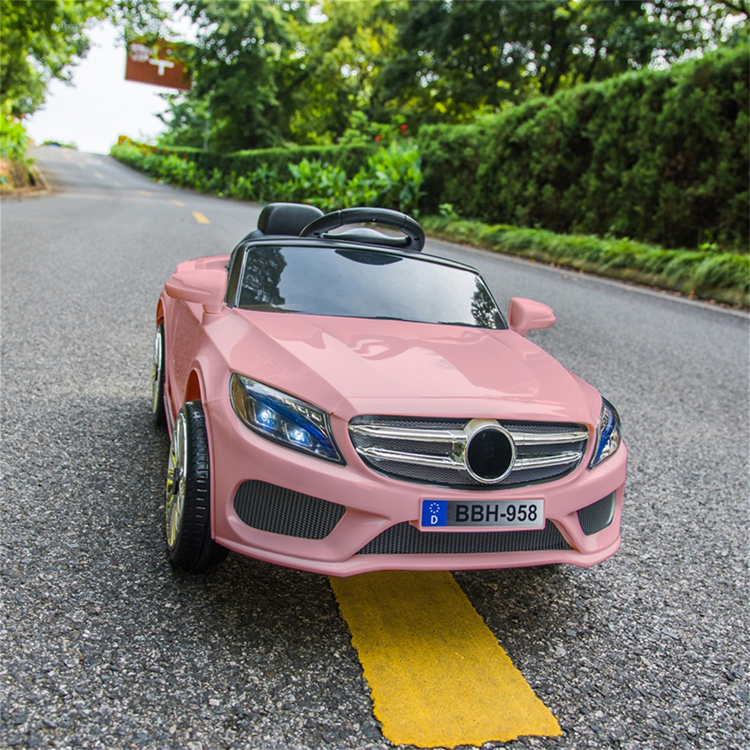CIPACHO 12V Kids Ride On Electric Car for Kids with Parent Remote Control, Adjustable Speed, Safety Belt, Music&Lights, Ride on Toys for Toddler 1-3 Years, Pink