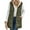 Army Green, variant on Women Long Puffer Vest: Fall Zip up Reversible Fleece Jacket Winter Warm Sleeveless Hooded Coat with Pockets