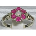 thumbnail image 2 of LBG 925 Sterling Silver Natural Opal and Ruby Womens Cluster Ring - Size 5.75, 2 of 4