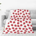 thumbnail image 1 of Fotbe Cartoon Strawberry Manta de Franela Acolchonada con Estampado, Súper Suave y Esponjosa, Extra Grande para Sofá, Cama, Uso Todo el Año-80"x60", 1 of 7