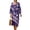 Polynesian Tribal Cherry Blossom, variant on Xixirimido Boho Floral Blue Print Casual Midi Dress 3/4 Sleeve Dress for Women Loose A-Line V Neck Dresses Elegant Tunic Dresses Women Linen Beach Dress 4XL