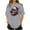 Gray, variant on Women Gothic Tshirt Round Neck Short Sleeve Skull Print Casual Comfy Boho Vacation Holiday Beach Travel Loose Tee, Green 4XL
