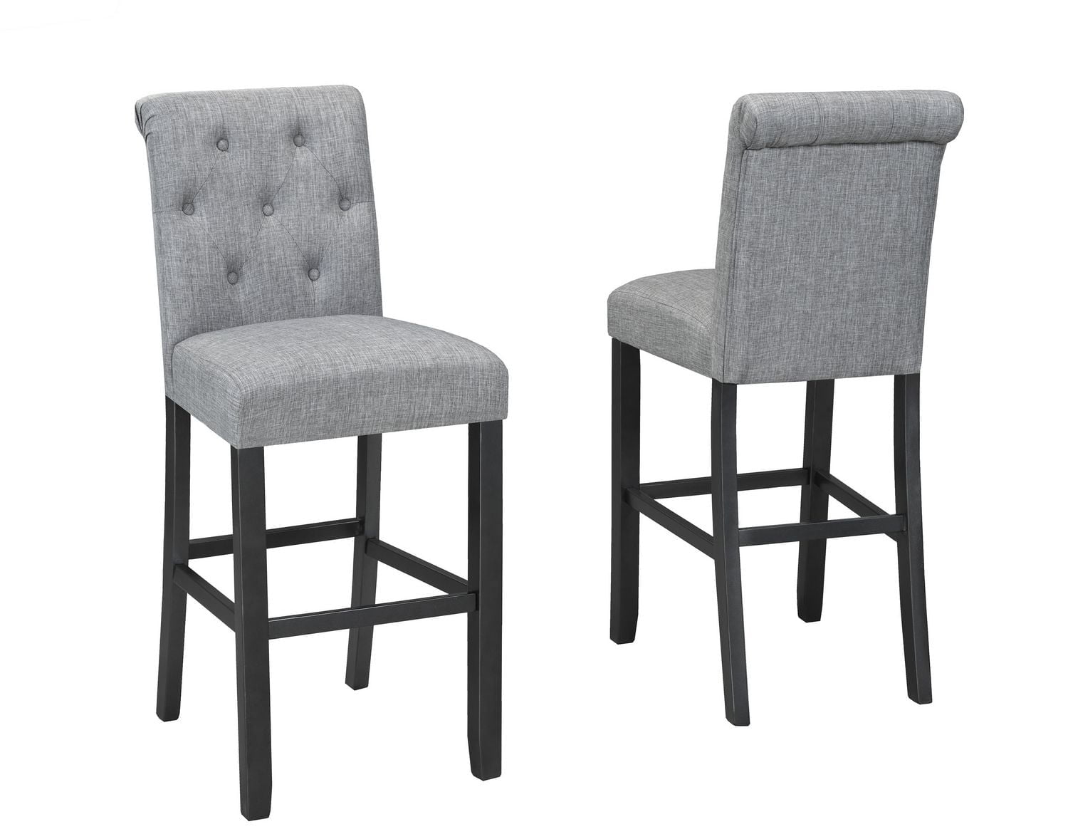 Tabouret de bar touffeté Soho 29 po , ensemble 2 pièces, Gris