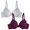 Purple Velvet/Grey Heather, variant on T-Shirt Bra 2 Pack, Style FT938, Sizes M to XXL