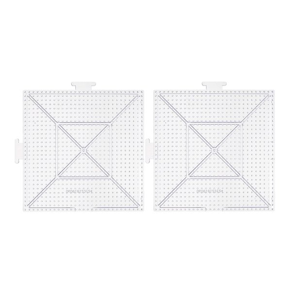 Perler Beads Funfusion Large Clear Interlocking Pegboards, 2pcs Large