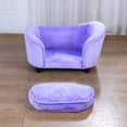 thumbnail image 5 of Sofá cama para mascotas Getifun terciopelo con cojín extraíble lavable para perros pequeños y gatos morado, 5 of 5