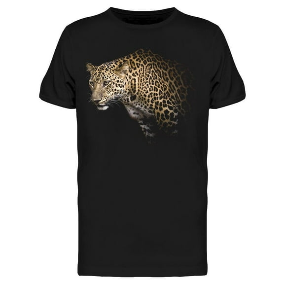 Leopard Looking Down In The Dark T-Shirt Men -Image by Shutterstock, Male Large
