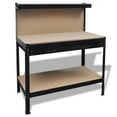 thumbnail image 3 of vidaXL Workbench with Pegboard and Drawer, 45.3 in x 55.1 in, Brown, 21.56 kg, 3 of 5
