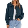 thumbnail image 5 of Leisure and warm double-sided bubble velvet solid color  womens jacket, 5 of 5