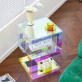 thumbnail image 2 of Mesa auxiliar de acrílico para sofá, mesita de noche ligera, mesa esquinera de salón sencilla y moderna de lujo, mesa de centro colorida transparente, 2 of 4