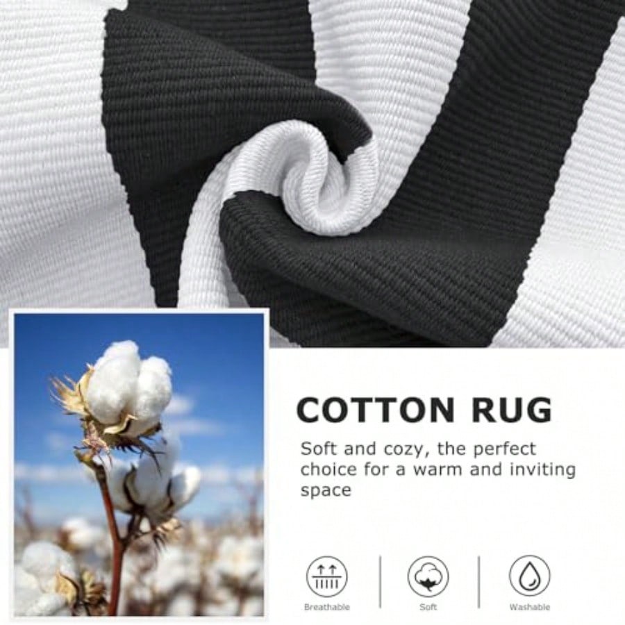 Black White Striped Rug 4x6 Front Door Mats OutdoorWashable Rug For Front Porch Decor Spring Summer Welcome Mats Outdoor Indoor Doormat For Farmhouse Entryway Home Entrance