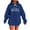 Blue, variant on Oversized Sweatshirts for Women Mama Letter Printed Drawstring Fall Winter Trendy Hoodies Sweatshirts with Pocket Purple XL