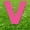 Pink, variant on 20 x 15 in. Letter V Yard Sign, Green