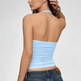 thumbnail image 6 of Women Tank Tops Round Neck Sleeveless Backless Summer Ribbed Fitted Cami Shirts, 6 of 6