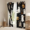 thumbnail image 3 of Manfei Spooky Halloween Curtains and Drapes,Lovely Ghost Black Out Curtains,Rustic Pumpkin Lantern Curtains Pack of 2 (52x63 Each) For Girl Boy,Microfiber Bedroom Decor, 3 of 6