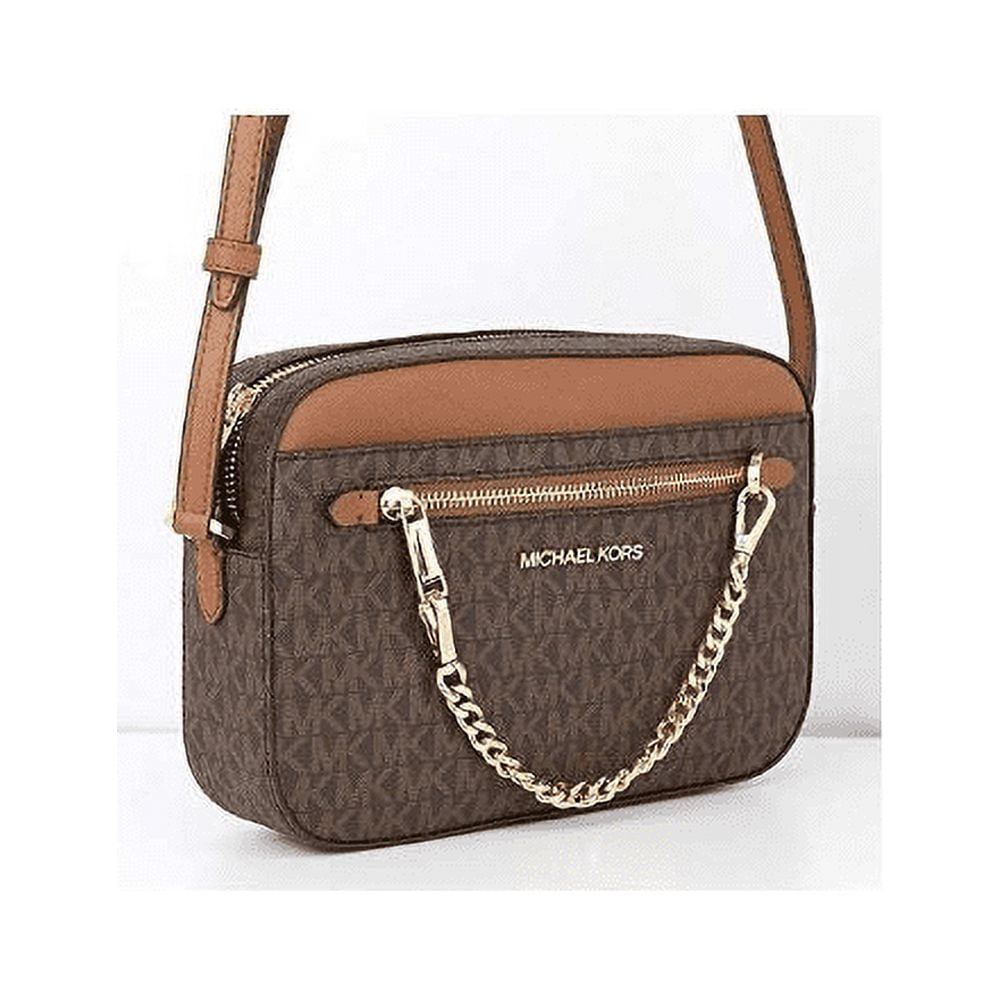 Michael Kors Women's Jet Set Signature PVC Crossbody Bag, Brown