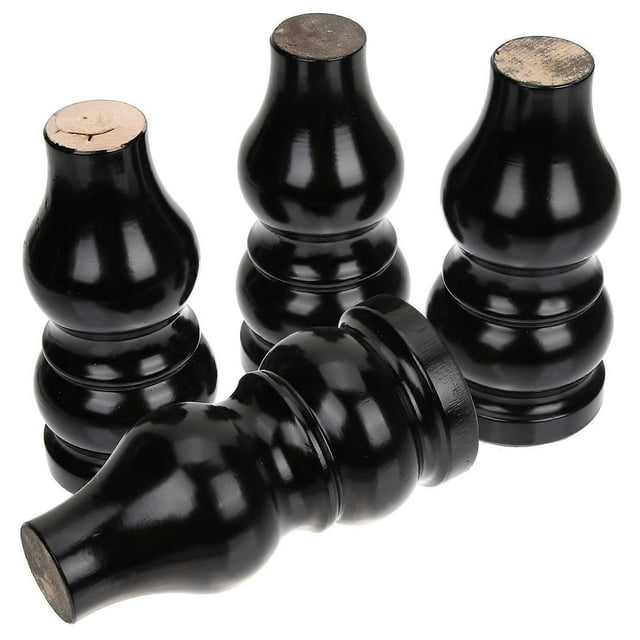 Furniture Legs 4Pcs Black Wooden Table Legs Feet with Install
