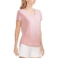 thumbnail image 2 of Vince Camuto playera básica alta-baja para mujer, rosa, XS Vince Camuto Camiseta básica, 2 of 2