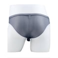 thumbnail image 3 of TANBOM Men's Regular Triangle Mesh Underwear Breathable Gray/Green L 2-pack, 3 of 5